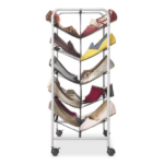 30-Pair 5-Tier Metal Mesh Shoe Rack Organizer, Black - Image 5