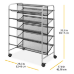 30-Pair 5-Tier Metal Mesh Shoe Rack Organizer, Black - Image 6
