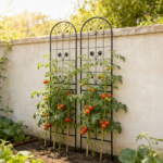 2 Pack Metal Garden Trellis 86.7" x 19.7" Rustproof Trellis for Climbing Plants Outdoor Flower Support Black - Image 8