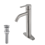 Bathroom Sink Single Handle Faucet with Pop-Up Drain (No Overflow) - Image 2