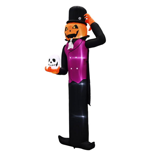 Replace 40750040 12FT Giant Halloween Inflatable Blow Up Decorations, Pumpkin Man Holding Skull with Built-in LEDs for Holiday Party Garden Lawn Yard Patio Décor