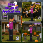Replace 40750040 12FT Giant Halloween Inflatable Blow Up Decorations, Pumpkin Man Holding Skull with Built-in LEDs for Holiday Party Garden Lawn Yard Patio Décor - Image 7