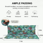 Outdoor Swing Cushions 70 Inch, Waterproof 4" Thick Porch Swing Cushion Replacement with Backrest and Ties, Comfortable 2-3 Seat Pation Swing Pad for Backyard, Garden, Lawn, Outdoor Furniture flower - Image 4