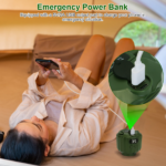3-in-1 Camping Fan with LED Lantern, Portable Hanging Tent Fan 3 Speed Wind, Timer Function & Power Bank, Low Noise Rechargeable Fan with Remote Control for Outdoor Camping Fishing RV--5200mAh - Image 3