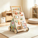 Multifunctional Toddler Learning Walking Toy with Shape Sorter Bead Maze Gear Mirror Counting Beads, Anti-Slip Wheels Rounded Corners Educational Push Along Walker Gift for Baby Shower Birthday - Image 8