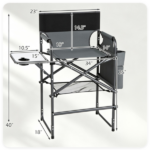 26" Tall Director Chair, 350LBS Heavy-Duty Folding Makeup Artist Chair with Side Table & Storage Pockets, 600D Oxford Portable Chair for Events - Image 4