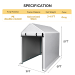 3x6 FT Storage Shed, Heavy Duty Bike Tent - Image 4