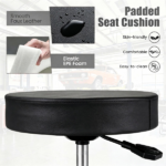 Height Adjustable Rolling Mechanic Stool with 3 Storage Drawers & 4-Compartment Tool Tray, SGS Certified Gas Lift 18"-23" Seat Height 360° Swivel Lockable 5 Wheels 330 LBS Capacity Garage Work Seat Red Black - Image 6