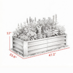 4' x 2' x 1' Galvanized Raised Garden Bed – for Patio Herb Gardening, Sturdy Metal Planter Box - Image 4