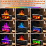 Upgraded 300ml Fireplace Diffuser Essential Oil 7 Colorful Large Flame Fire Humidifier Changing Aroma Diffuser for Aromatherapy Yoga Room Bedroom, Room, Office, Home with Remote Timer and Auto Off - Image 7