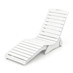 HDPE In-Pool Lounge Chair with Rear Rolling Wheels, 450 LBS Capacity S-Curve Ergonomic Pool Chaise for 5.5"-8.5" Water Depth 304 Stainless Steel Hardware Weather Resistant Sun Shelf Pool Float Seat -White - Image 4