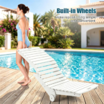 HDPE In-Pool Lounge Chair with Rear Rolling Wheels, 450 LBS Capacity S-Curve Ergonomic Pool Chaise for 5.5"-8.5" Water Depth 304 Stainless Steel Hardware Weather Resistant Sun Shelf Pool Float Seat -White - Image 7