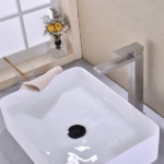 Single Handle Sink Brushed Nickel Vanity Bathroom Faucet, Basin Mixer Tap - Image 6