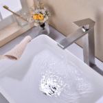 Single Handle Sink Brushed Nickel Vanity Bathroom Faucet, Basin Mixer Tap - Image 7