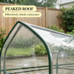 Clear Small 3-Tier Mini Greenhouse – Portable Plant Greenhouse with 2 Roll-up Doors, 56.3" x 18.1" x 65" - Image 4