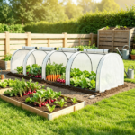 White Portable 13' L x 3' W x 2.5' H Tunnel Greenhouse – Garden Grow Tent with 4 Zipper Doors, Water/UV Protected PE Cover - Image 2