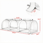White 9.7' x 3' x 2.5' Mini Tunnel Greenhouse – Portable Outdoor Garden Structure, 3 Zipper Doors, Water/UV Resistant PE Cover - Image 4
