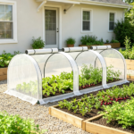 White 9.7' x 3' x 2.5' Mini Tunnel Greenhouse – Portable Outdoor Garden Structure, 3 Zipper Doors, Water/UV Resistant PE Cover - Image 6