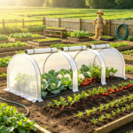White 9.7' x 3' x 2.5' Mini Tunnel Greenhouse – Portable Outdoor Garden Structure, 3 Zipper Doors, Water/UV Resistant PE Cover - Image 7