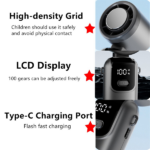 Portable Handheld Mini Turbo Fan In/Outdoor USB Rechargeable Ice Cooling Fans w/LED Display Fan (products W/ battery US Logistics For DHL Ground/ Fedex Ground. TK/TMEU only For self-pickup, self-pickup Cannot use USPS) - Image 3