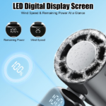 Portable Handheld Mini Turbo Fan In/Outdoor USB Rechargeable Ice Cooling Fans w/LED Display Fan (products W/ battery US Logistics For DHL Ground/ Fedex Ground. TK/TMEU only For self-pickup, self-pickup Cannot use USPS) - Image 4
