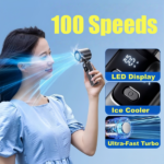 Portable Handheld Mini Turbo Fan In/Outdoor USB Rechargeable Ice Cooling Fans w/LED Display Fan (products W/ battery US Logistics For DHL Ground/ Fedex Ground. TK/TMEU only For self-pickup, self-pickup Cannot use USPS) - Image 7