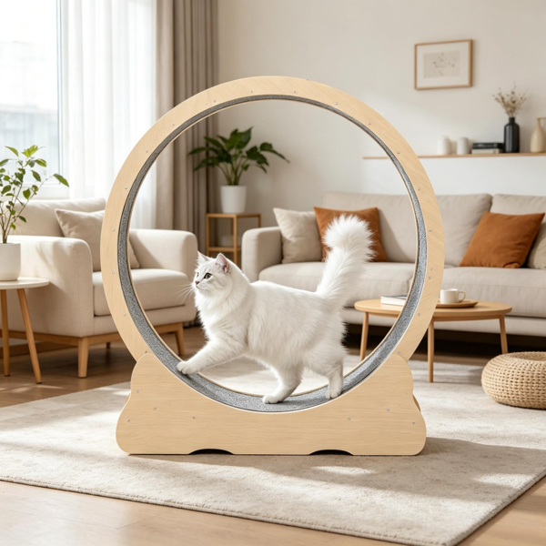 Wooden Cat Exercise Wheel