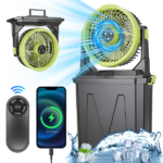 5-in-1 Rechargeable Misting Cooling Fan with 20000mAh Power Bank, 10L Large Water Tank 4 Mist Modes 4 Wind Speeds, RGB Night Light Timer Remote Control Portable Water Fan for Camping Patio RV Bedroom - Image 5