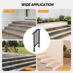 Handrails for Outdoor Steps Fits 1 to 2 Steps - Image 5