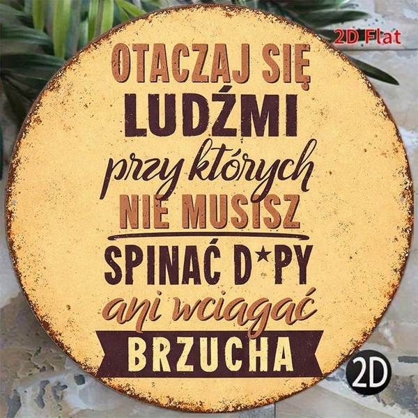 CIFbuy 1pc 8x8in Vintage Round Sign, "" Decorative, With Fun Inspirational Quotes & Humorous Life Philosophy TikTok, TikTok, t Self-pickup Logiopics