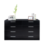 8 Drawer Double Dresser for Bedroom, Wide Storage Cabinet for Living Room Home Entryway, Black - Image 4