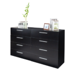 8 Drawer Double Dresser for Bedroom, Wide Storage Cabinet for Living Room Home Entryway, Black - Image 6