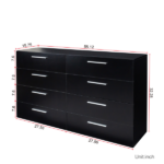 8 Drawer Double Dresser for Bedroom, Wide Storage Cabinet for Living Room Home Entryway, Black - Image 7