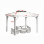 Light Gray 10 x 10 FT Gazebo Canopy Replacement(Only canopy roof) - Image 4