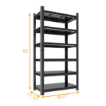 6-Tier Metal Storage Rack, 82"H Garage Shelving, Adjustable Shelves & Reinforced Double-Layer Uprights, Black, Assembly Required - Image 4