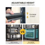 6-Tier Metal Storage Rack, 82"H Garage Shelving, Adjustable Shelves & Reinforced Double-Layer Uprights, Black, Assembly Required - Image 6