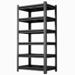 6-Tier Metal Storage Rack, 82"H Garage Shelving, Adjustable Shelves & Reinforced Double-Layer Uprights, Black, Assembly Required - Image 8