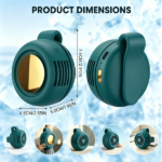 Portable Clip-On Small Silent Bladeless Fan USB Rechargeable 3-Speed Mini Fans Green (products W/ battery US Logistics For DHL Ground/ Fedex Ground. TK/TMEU only For self-pickup, self-pickup Cannot use USPS) - Image 8