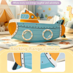 Wooden Rocking Boat Toy with Rotating Propeller, Toddler Climbing Rocker with Handrails, Indoor Play Gift for Kids Ages 1+ - Image 7