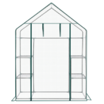 Mini Walk-in Greenhouse with PE Cover, 4-Shelf Indoor Outdoor Plant Gardening Green House for Garden Backyard, 56" x 29" x 77", White - Image 2