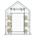Mini Walk-in Greenhouse with PE Cover, 4-Shelf Indoor Outdoor Plant Gardening Green House for Garden Backyard, 56" x 29" x 77", White - Image 7