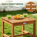 Natural Finish Adirondack Furniture Set of 2 Chairs & 1 Side Table, Heavy Duty 400LBS Capacity Outdoor Bistro Set for Backyard - Image 8