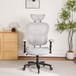500LBS Big and Tall Office Chair Mesh Breathable, Gaming Chair with Adjustable Backrest Height & Headrest Angle & Adaptive Lumbar Lupport, Executive Computer Desk Chair with 2D Flip-Up Arms,Grey.