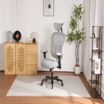 500LBS Big and Tall Office Chair Mesh Breathable, Gaming Chair with Adjustable Backrest Height & Headrest Angle & Adaptive Lumbar Lupport, Executive Computer Desk Chair with 2D Flip-Up Arms,Grey. - Image 6