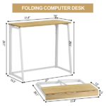 Folding Table, Portable Space-Saving Desk for Home, Apartment, Small Office, Light Oak (Shipment from Walmart) - Image 4
