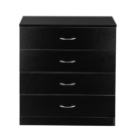4-Drawer Particleboard Drawer Cabinet with Textured Melamine Finish 25.98*12.99*28.74in Black (=53287540) - Image 3