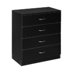 4-Drawer Particleboard Drawer Cabinet with Textured Melamine Finish 25.98*12.99*28.74in Black (=53287540) - Image 4
