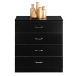 4-Drawer Particleboard Drawer Cabinet with Textured Melamine Finish 25.98*12.99*28.74in Black (=53287540) - Image 5