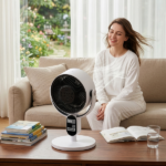 US Standard FKYT-L18XH5R Circulation Fan, 110V 40W, 2-in-1 Air Circulator Fan with Remote Control, ABS Housing, Copper-clad Aluminum Motor, Black & White, 3 Speed Levels, 12H Timer, Manual Vertical Adjustment, Automatic Horizontal Oscillation, LED Display & Remote Control, Ventilation, Dual-use for - Image 6