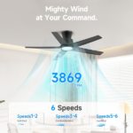 44 inch Ceiling Fans with Lights, Large Air Volume Ceiling Fans with Reversible Quiet DC Motor and Remote, 5D-W5, 5X-W5[Unable ship on weekends, TK/TEMU only for pickup, only TX10643 warehouse supports GOFO] - Image 8